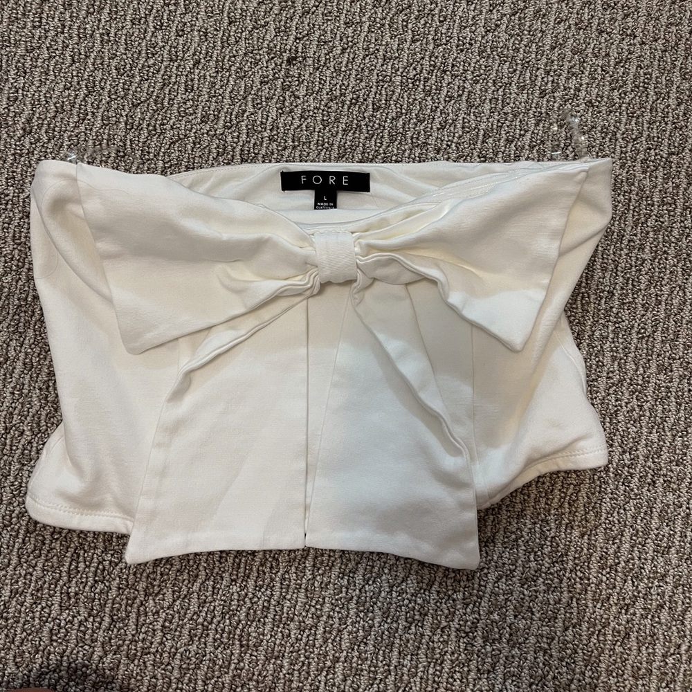 White bow shirt